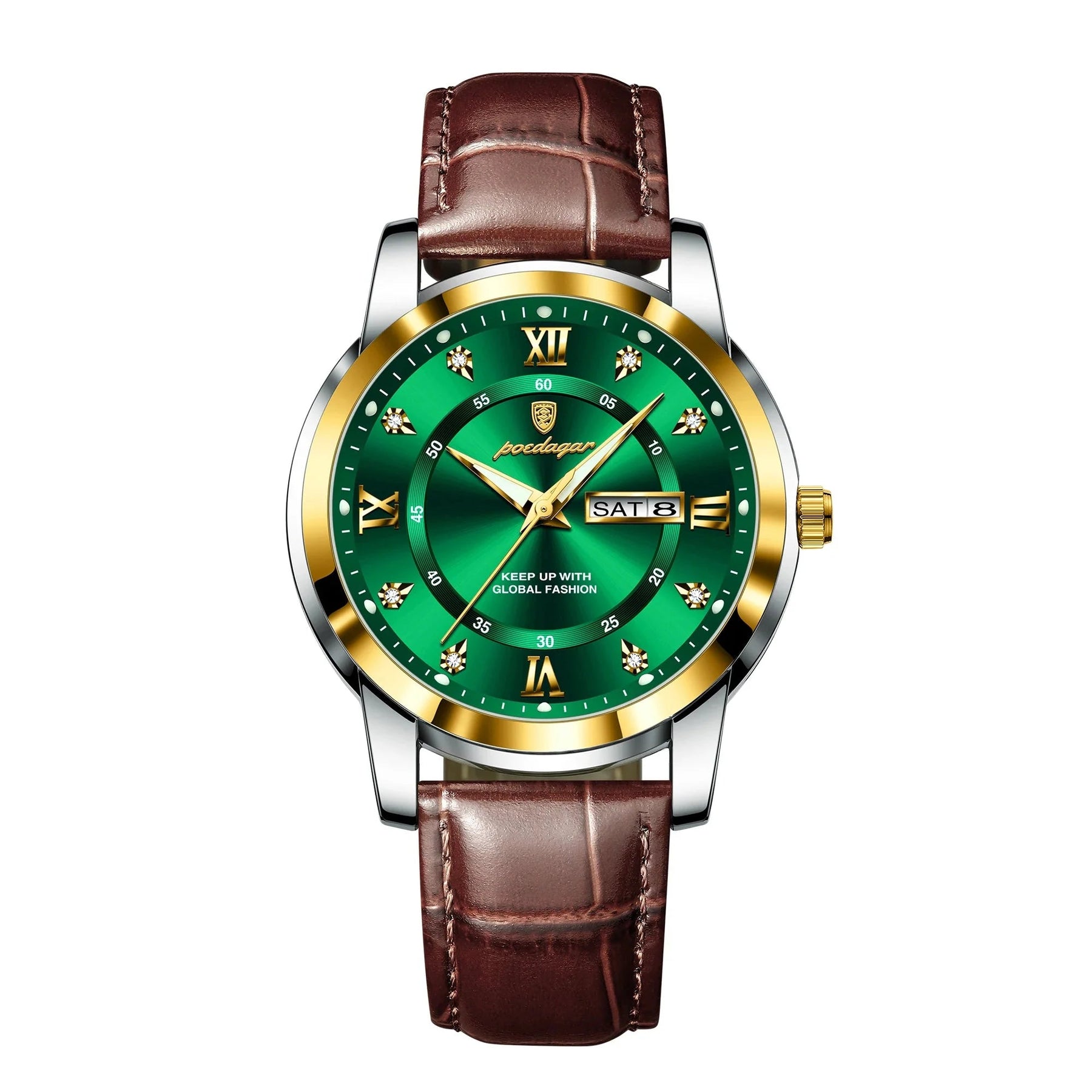 Relógio Masculino com Pulseira de Couro Luigi