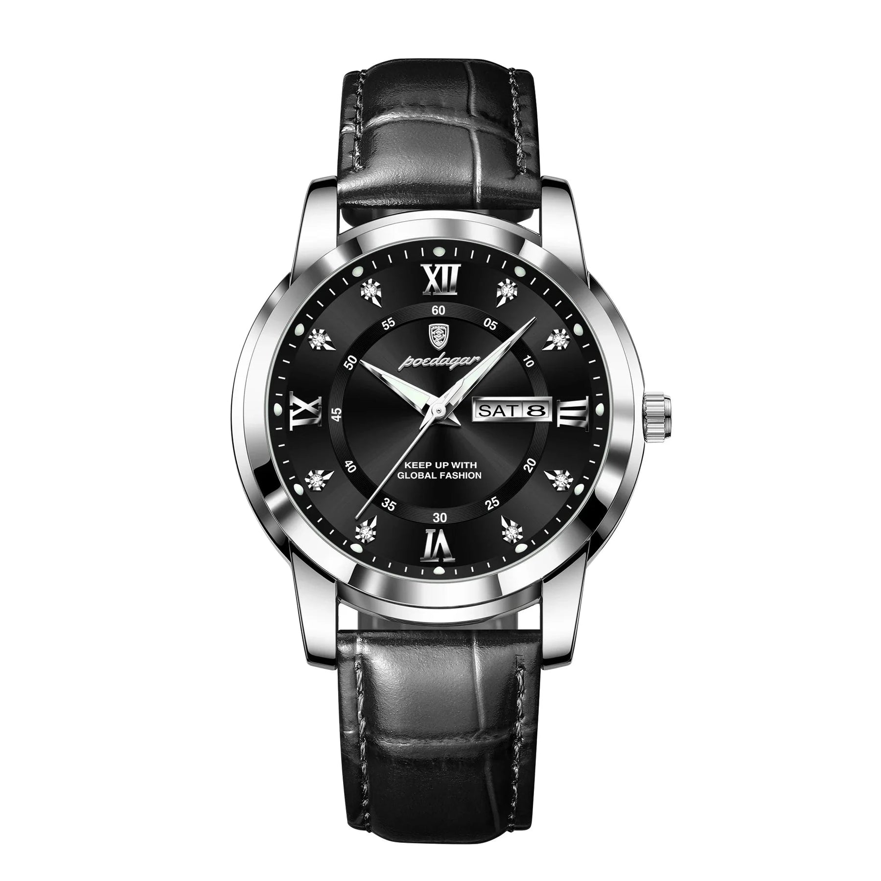 Relógio Masculino com Pulseira de Couro Luigi