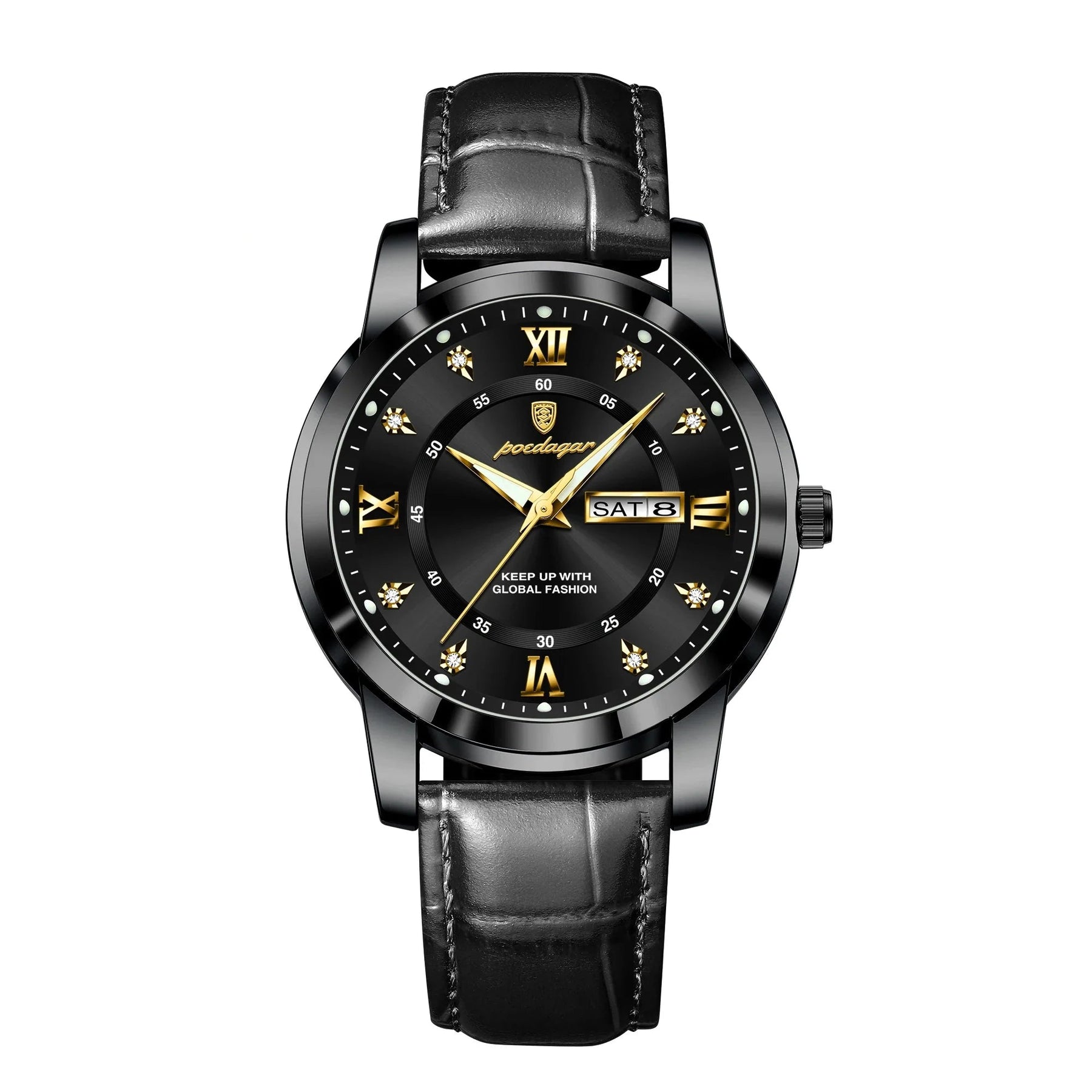 Relógio Masculino com Pulseira de Couro Luigi