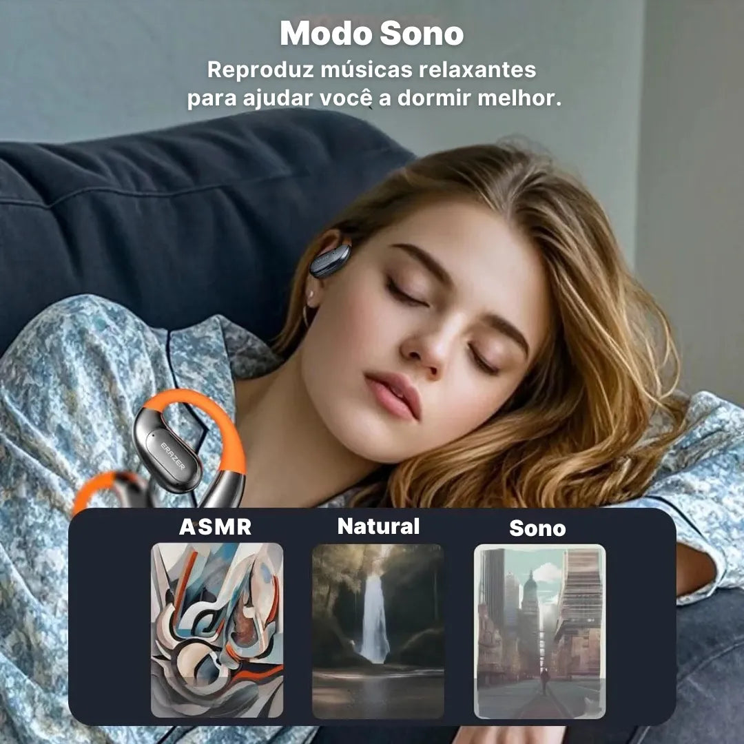 Fone Tradutor Bluetooth Erazer Tradução em Tempo Real, Open-Ear