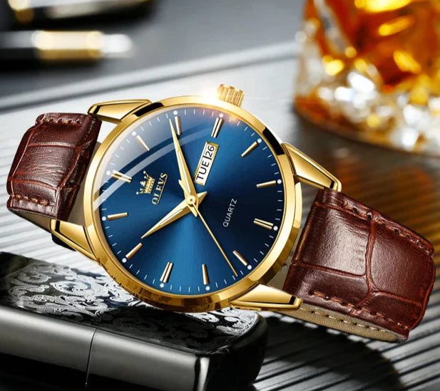 Relógio Masculino com Pulseira de Couro Yvar