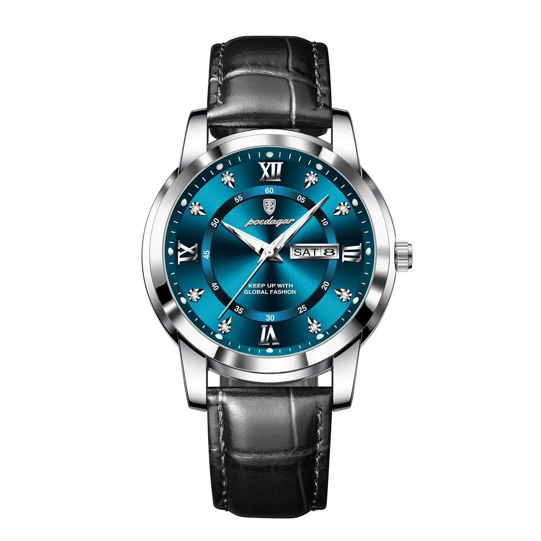 Relógio Masculino com Pulseira de Couro Luigi