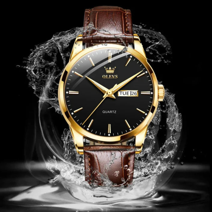 Relógio Masculino com Pulseira de Couro Yvar