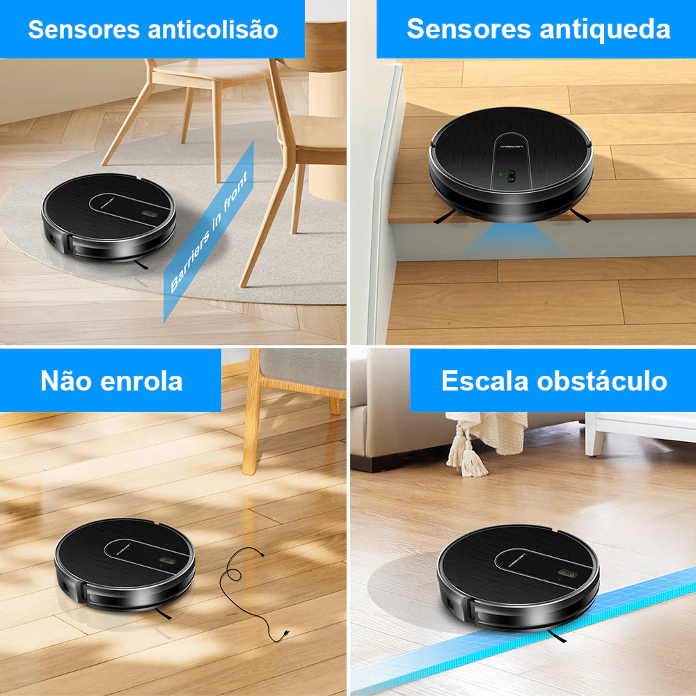 Robô Aspirador L200 - Aspira e Passa Pano Simultaneamente Bivolt