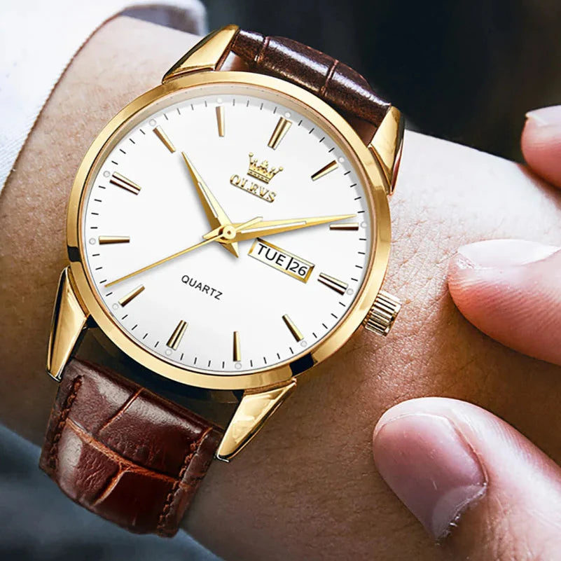 Relógio Masculino com Pulseira de Couro Yvar