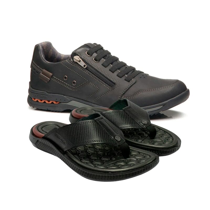 Kit ComfortWalk – Sapatênis Ortopédico + Chinelo Massageador