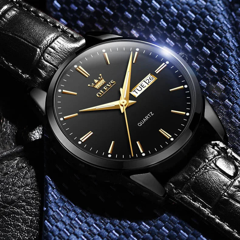 Relógio Masculino com Pulseira de Couro Yvar