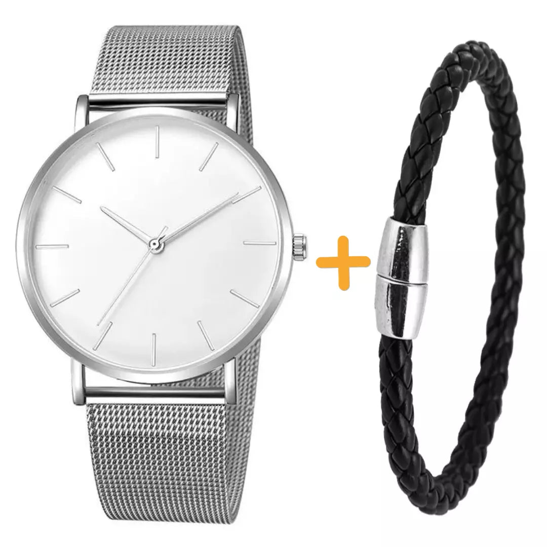 (Compre 1 Leve 2) Relógio Mônaco + Bracelete de Brinde