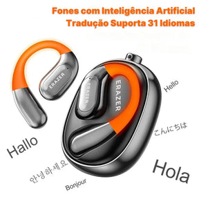 Fone Tradutor Bluetooth Erazer Tradução em Tempo Real,  Open-Ear