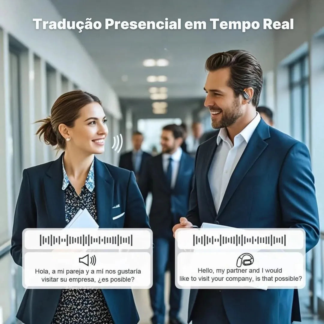Fone Tradutor Bluetooth Erazer Tradução em Tempo Real,  Open-Ear