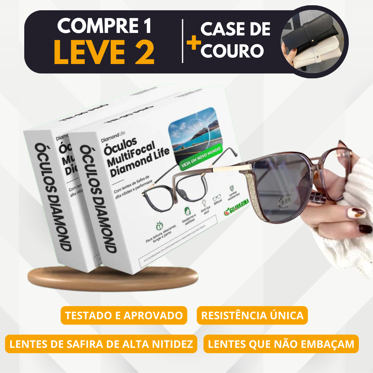Compre 1 Leve 2 | Óculos Multifocal Diamond 2.0 (Se Adapta Ao Seu Grau) Apenas Hoje!