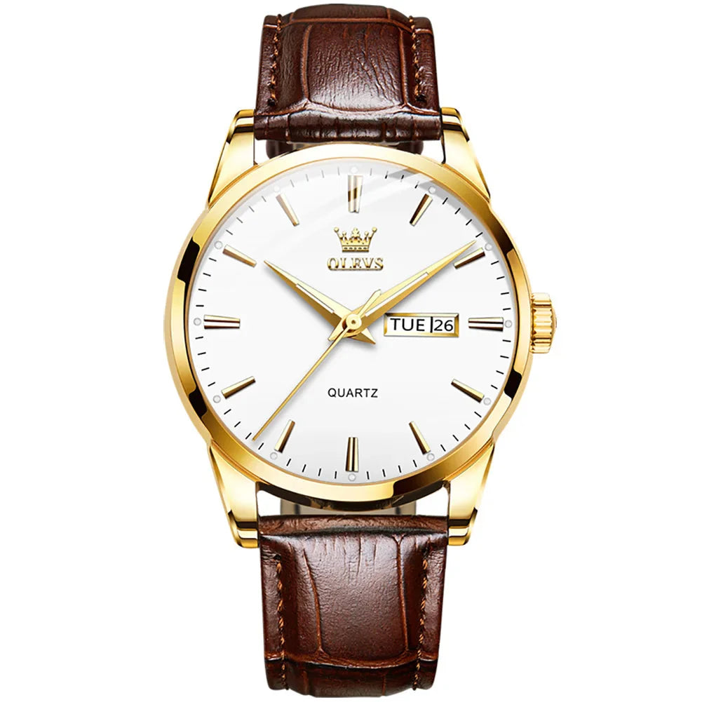 Relógio Masculino com Pulseira de Couro Yvar