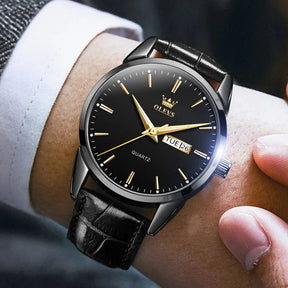 Relógio Masculino com Pulseira de Couro Yvar