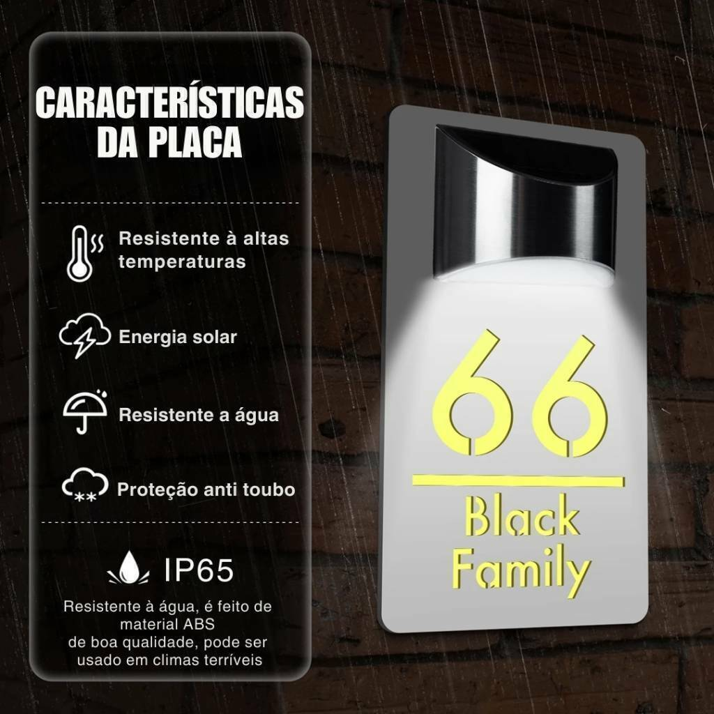 Placa Residencial e comercial personalizada com energia Solar!