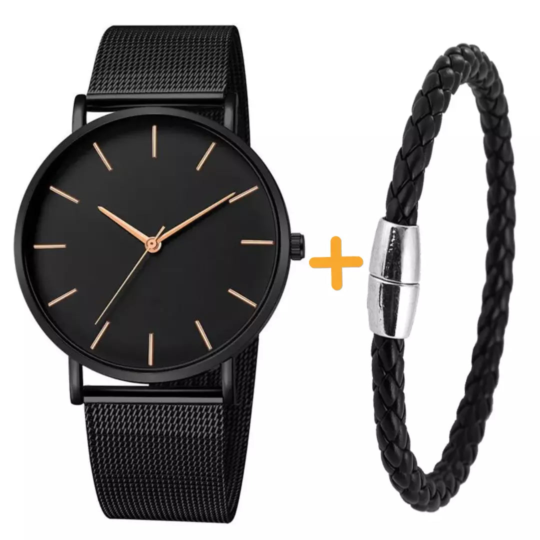 (Compre 1 Leve 2) Relógio Mônaco + Bracelete de Brinde