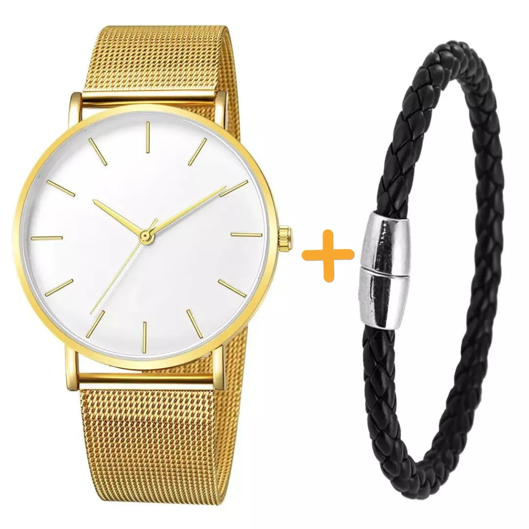 (Compre 1 Leve 2) Relógio Mônaco + Bracelete de Brinde